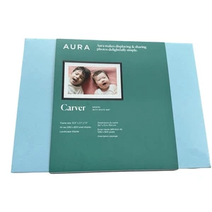 Aura Carver Digital Picture Frame Gravel & White Mat 10.1" AF900-MBLK MSRP $350 - Picture 1 of 12