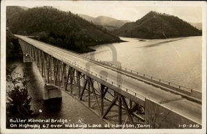RPPC Hampton,TN Butler Memorial Bridge c1950s Carter County Tennessee - Picture 1 of 5