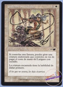 Lashknife Spanish Mtg MISPRINT. In the textbox the name of the card is different - Imagen 1 de 3