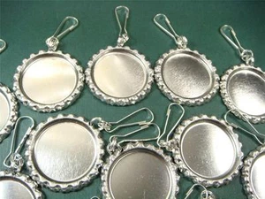 25 FLAT BOTTLE CAPS with Langard Zipper Pulls - Picture 1 of 1