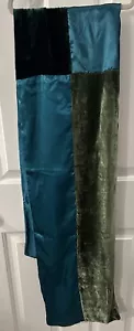 NWT Coldwater Creek Scarf - Teal, Green ColorBlock Velvet And Satin - SRP $49.99 - Picture 1 of 10