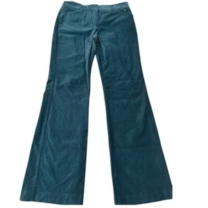 Express Design Studio Editor Flare Pants Teal Stretch Cotton Size 4 NWT Y2K - Picture 1 of 13