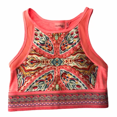 Sujetador Deportivo Nanette Lepore Top Corto Play Carrusel Rosa Coral Espalda Corredora Pequeño Foto 1 de 4