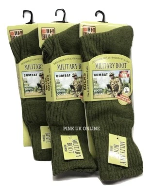PINK (UK) Men's Army Military Patrol Boot Socks Thermal Long Hiking Socks Heat Tog Cushion