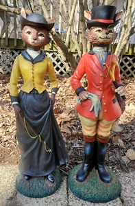 *Vintage* Winterthur Mr & Mrs Fox Set English Library Statue Exclusive RAR - Bild 1 von 12