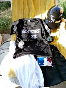 Colorado Rockies M 7-10 Jersey Helmet Ball Pants Socks Uniform Costume Franklin - Picture 1 of 2