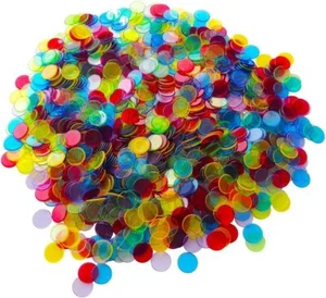 Yuanhe 1000 Pieces 3/4 Inch Transparent Bingo Chips (Several Colors Available) - Picture 1 of 12