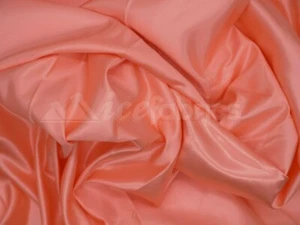 Peach Bridal Satin Fabric Silky By The Yard- Soft Thick Satin- - Picture 1 of 2