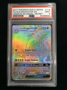 Graded PSA 9 2017 PM Sun & Moon ALOLAN EXEGGUTOR GX #118 Crimson Invasion MINT - Picture 1 of 4