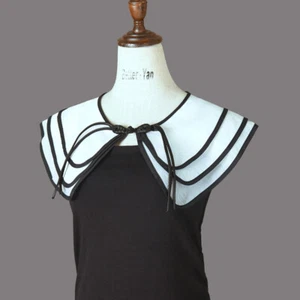 Femme Faux Col Superposé Bouton Grenouille Détachable Revers Châle Preppie Style - Bild 1 von 12