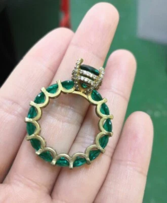 Anillo de compromiso diamante promesa esmeralda zambia verde selva Foto 1 de 4