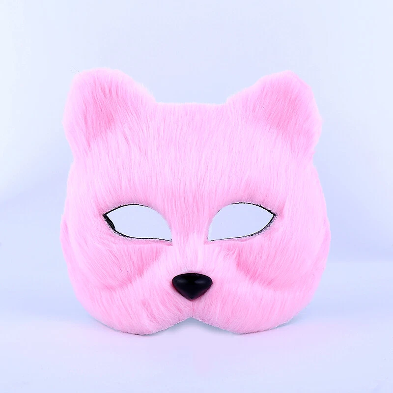 Furry Fox Mask Faux Fur Half Face Cosplay Costume Blindfold Masquerade Adult - Image 1 of 4
