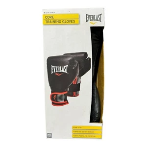 NEW Everlast Boxing Core Training Gloves 16 Oz. Black W/Red & White - Picture 1 of 4