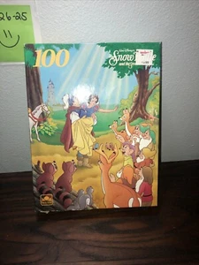 Disney Snow White And The Seven Dwarfs 100 Piece Jigsaw Puzzle Golden Complete  - Picture 1 of 3