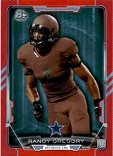 2015 Bowman Rookies Red Rainbow #6 Randy Gregory  RC Rookie /199  Dallas Cowboys