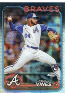 2024 Topps Chrome Prism Refractor #197 Darius Vines  - Atlanta Braves rc rookie - Picture 1 of 3