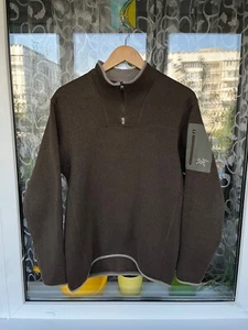 ARC'TERYX Polartec Quarter 1/4 Zip Brown Fleece Covert Jacket Size Small Men's - Picture 1 of 12