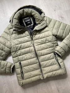 Chaqueta acolchada con capucha Superdry verde caqui M usada - Imagen 1 de 18
