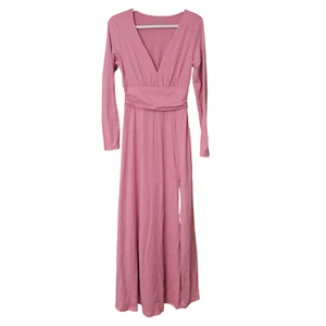 Women's Size S Pink Long Sleeve Cocktail Party Side Slit Maxi Dress FREE S&H - Picture 1 of 2
