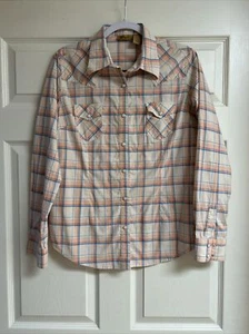 Wrangler Women’s Long Sleeved Sz Large Plaid Snap Western Shirt Rodeo - Picture 1 of 14
