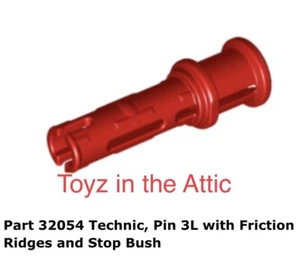 Lego 4x 32054 Técnica Roja, Pin 3L con Crestas de Fricción y Stop Bujing - Imagen 1 de 1