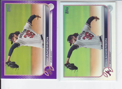 (2) 2022 Topps Series 2 Ian Anderson Silver Foil + Meijer Purple Braves #615 - Image 1 of 2