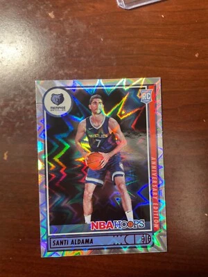 2021-22 Panini NBA Hoops Santi Aldama #207 Teal Explosion Anniversary Edition RC - Image 1 of 4