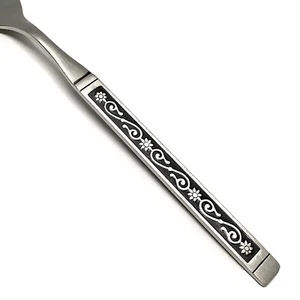 Oneida MIDNIGHT Stainless S.S.S. Black Accent Floral Silverware Flatware CHOICE - Picture 1 of 9