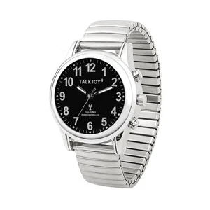 Funkuhr Herren Sprechende Uhr Metallzugarmband Armbanduhr Seniorenuhr Blindenuhr - Bild 1 von 1