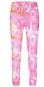 Jordan Girls Essential Graphic Pants Sz L Pink Sweats Joggers  - Picture 1 of 5