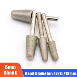 6mm Shank Bullet-shaped Diamond Grinding Head Diamond Mounted Points Carving - Picture 1 of 4
