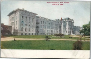 LINCOLN NE STATE HOSPITAL FOR INSANE ANTIQUE POSTCARD - Picture 1 of 2