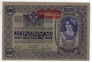 10000 CROWNS AUSTRIA - Ten Thousand Crowns - Austria - VIENNA - 2 November 1918 - Picture 1 of 2
