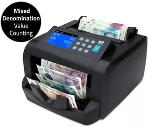 Note Counter Machine Money Currency Banknote Mixed Value Counting Cash ZZap - Picture 1 of 12