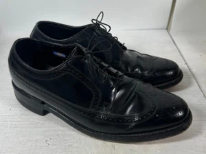 Florsheim Men's Longwing Wingtip Black Leather Brogue Dress Shoes Size 9.5 EEE - Picture 1 of 4