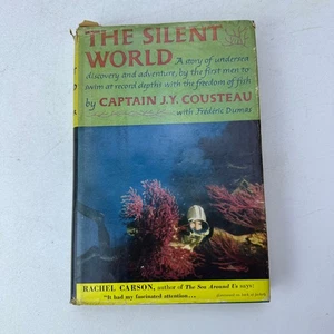 The Silent World Captain JY Cousteau Frederic Dumas HC DJ 1953 - Picture 1 of 12