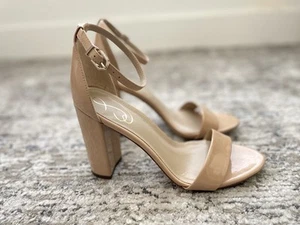 Sam Edelman Yaro Ankle Strap Block Heel Sandal Patent Blush Size 9 - Picture 1 of 11