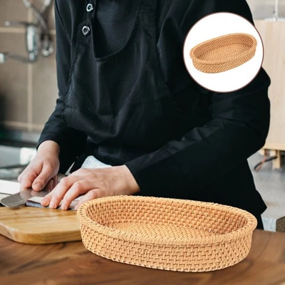  Gewebter Obstkorb japanischer Brotkorb Oval Obstkorb gewebter Snack - Bild 1 von 4