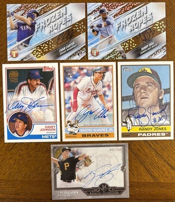 (6) 2017-2024 TOPPS AUTO SP #d CARTÕES ALVAREZ RC, DAVEY JOHNSON, RANDY JONES LER - Imagem 1 de 4