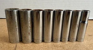 Vintage Napa 8 pc. Drive Metric Deep Well Socket Set USA - Picture 1 of 3