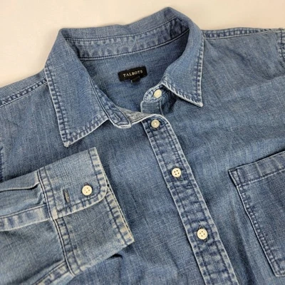 Camisa Talbots Mujer Denim Cambray Abotonada Azul Calce Clásico Talla XL Foto 1 de 4