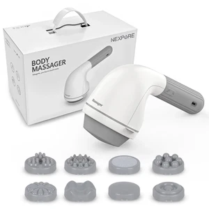 Handheld Neck Back Massager, 8 Massage Heads, 6 Modes for Men & Women, White - Picture 1 of 12