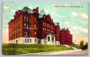 Postal de Des Moines Iowa Mercy Hospital c.1909 - Imagen 1 de 2