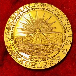 Z918 Gold Coin Old 1787 Colombia Eagle Sun Small - Picture 1 of 6