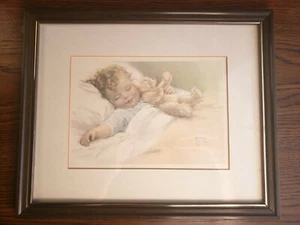 Bessie Pease Gutmann Happy Dreams Baby Sleeping with Teddy Bear - Picture 1 of 9