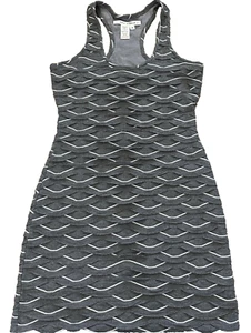 Max Studio Women's Dress Gray Scallop Size M Casual Summer Boho *Holes - Picture 1 of 10