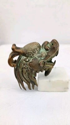 ANTIQUE TIBETAN BUDDHIST COPPER WATER SPOUT ARTIFACT - Image 1 of 4