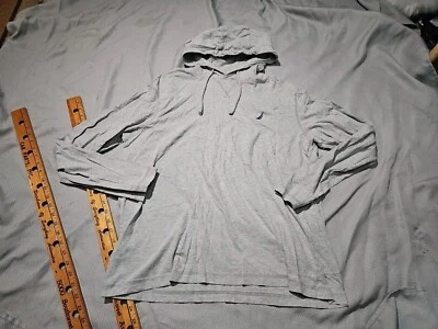 Nautica Hoodie Mens Large Gray Lightweight Casual Preppy Normcore Drawstring To - Imagem 1 de 4