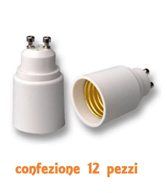 Set De 12 Piezas Adaptador De E27 Bombilla A Portalámpara GU10 Convertidor Linq - Imagen 1 de 1