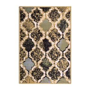 2' X 3' Multi Color Quatrefoil Power Loom Distressed Stain Resistant Area Rug - Picture 1 of 6